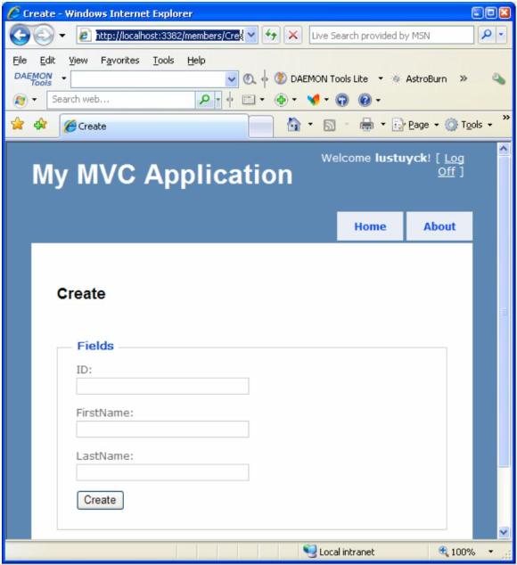 My MVC application